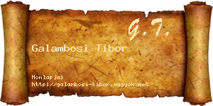 Galambosi Tibor névjegykártya